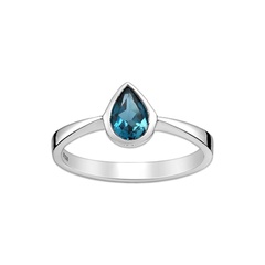 Srebrny pierścionek z topazem london blue - europa 11, us 5, 16 mm