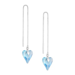 Srebrne kolczyki z kryształami swarovski aquamarin