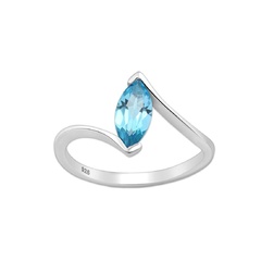 Srebrny pierścionek z topazem swiss blue - europa 14; us 7, 17 mm