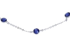 Bransoletka srebrna z kryształami swarovski elements tanzanit