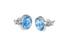 Srebrne kolczyki z kryształem swarovski aquamarine