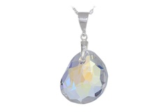 Duży srebrny wisiorek z kryształu swarovski ab effects