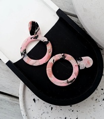 Oryginalne kolczyki crystal pink