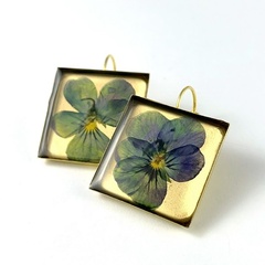 Kolczyki - golden pansy (bratki)