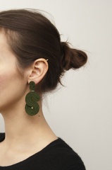 Kolczyki soutache - khaki duże