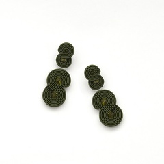 Kolczyki soutache - khaki medium