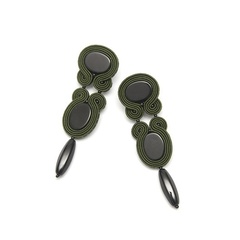 Długie kolczyki khaki / oliwkowe