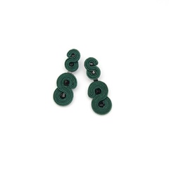 Kolczyki butelkowa zieleń - dangle stud