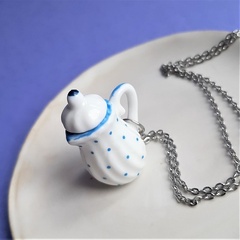Naszyjnik ceramiczny czajniczek w kropki