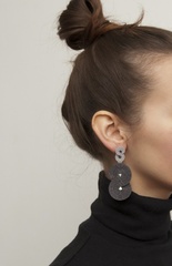 Kolczyki soutache - szary grafitowy duże