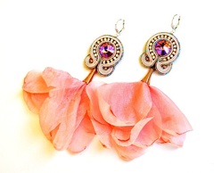 Sutaszowe kolczyki  rose peach2