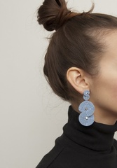 Kolczyki soutache - blado niebieski duże