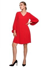 Sukienka z szerokimi rękawami-czerwona(s273)