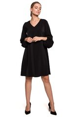 Sukienka z szerokimi rękawami-czarna(s273)