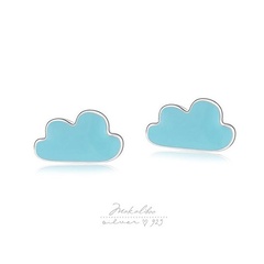 Little clouds - srebrne kolczyki + box