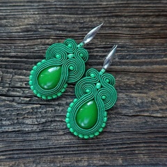 Zielone  kolczyki soutache