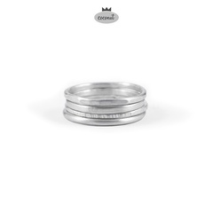 Pierścionek texture - 4 obrączki srebro t3