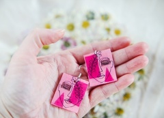 Kolczyki pink face