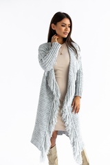 Kardigan z frędzlami boho  gray