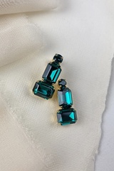 Kolczyki octagon emerald