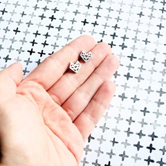 Geometric hearts : mini kolczyki : silver
