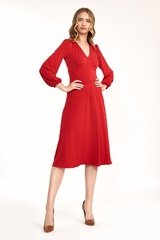 Klasyczna czerwona sukienka midi