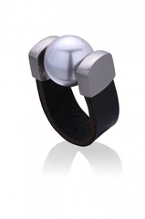 Pierścionek grey pearl ring in palladium