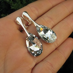 Zwierciadlane klipsy - kryształ swarovski