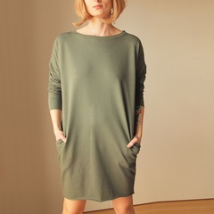 Sukienka dresowa oversize oliwka