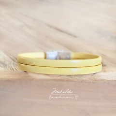Bransoletka skórzana - yellow simple