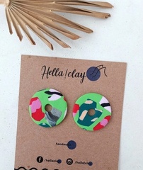 Kolczyki donut green