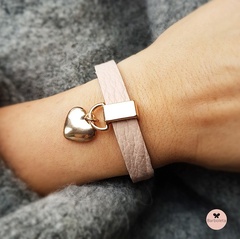 Pink love bransoletka skórzana 16