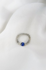 Pierścionek  uno labradoryt z lapis lazuli