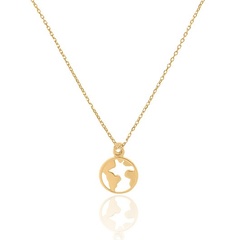 Naszyjnik srebrny pozłacany z globusem