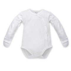 Body rozpinane z długim rękawem z łapką white