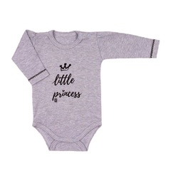 Body z długim rękawem little princess terjan szare