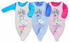 Komplet welurowy leśna brygada koala beżowy