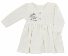 Sukienka welurowa złote serce koala ecru-szary