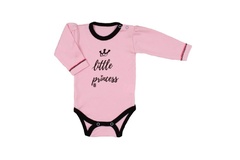 Body z długim rękawem little princess terjan różowe