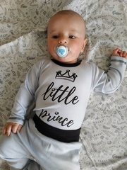 Body z długim rękawem little prince terjan niebieskie