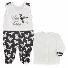 Komplet niemowlęcy origami koala czarno-niebieski