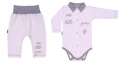 Zestaw body rozpinane, spodnie little prince terjan