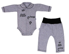 Zestaw body rozpinane, spodnie little princess terjan
