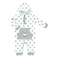 Pajac niemowlęcy z kapturem owl makoma szary 