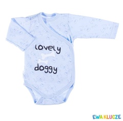 Body długi rękaw kopertowe lovely dla chłopca ewa klucze druk szary