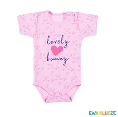 Body krótki rękaw lovely dla dziewczynki ewa klucze  druk turkusowy 