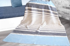 Koc simple greno - błękitny