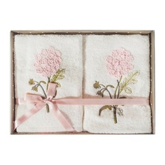 Komplet ręczników haftowanych maja eurofirany kremowy/różowy