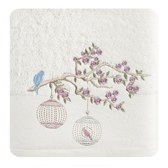 Ręcznik haftowany eden eurofirany kremowy 