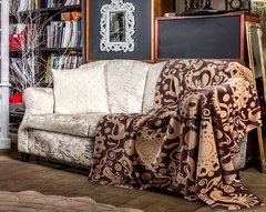 Koc tayga matex grafitowy-biały